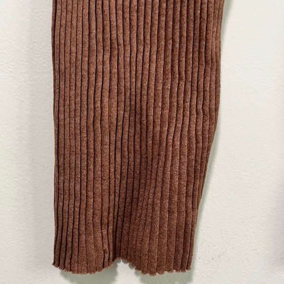 Moda Asya Brown Ribbed Knit Two-Piece Lounge Set Women’s Size Medium - Picture 5 of 14